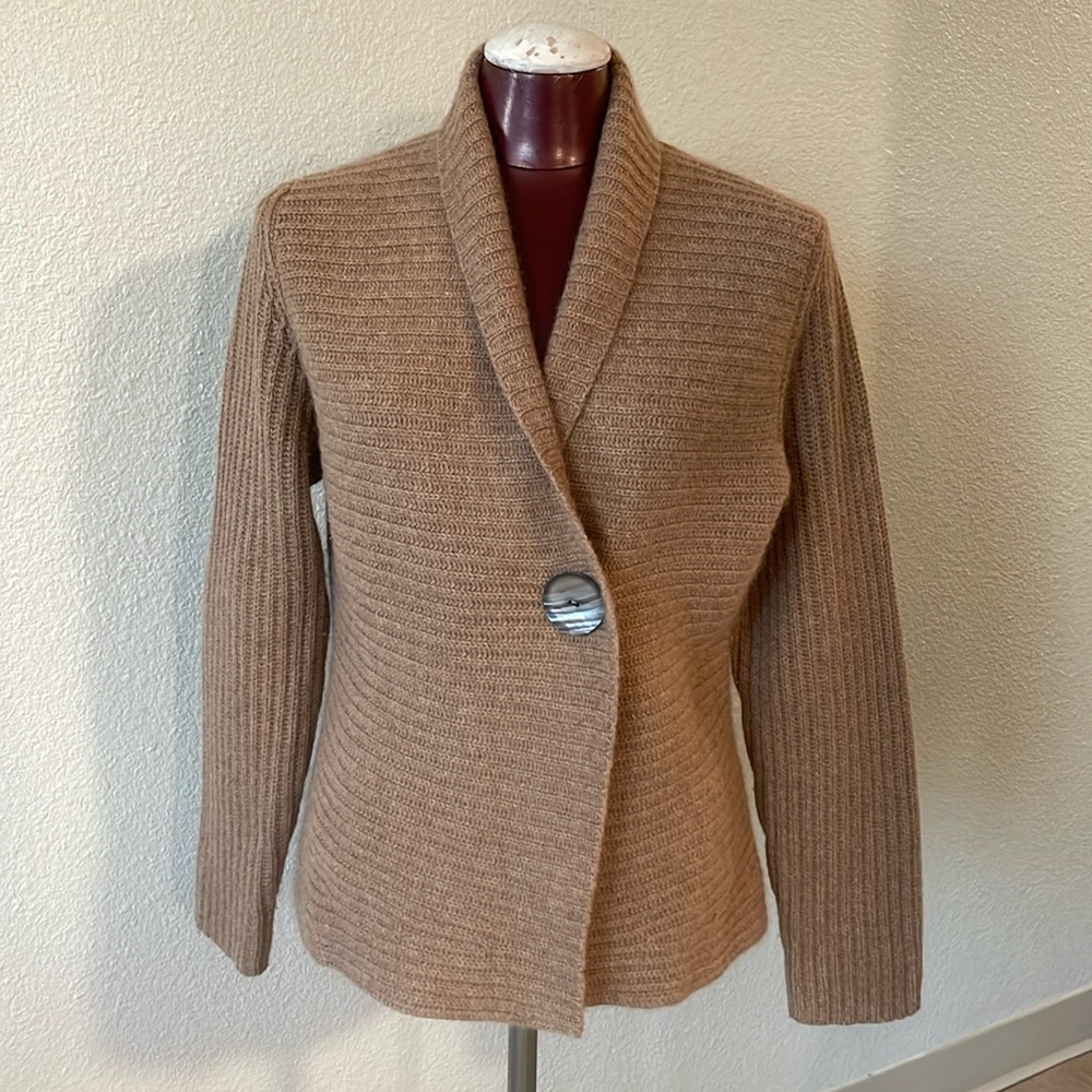 Elena Solano 100% Cashmere Sweater Beige Light Brown Small